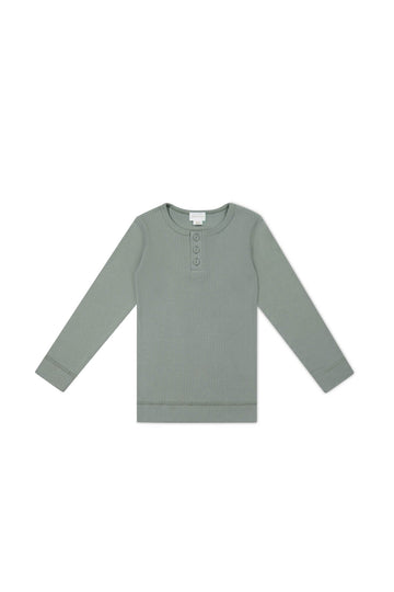 Organic Cotton Modal Long Sleeve Henley - Milford Sound Childrens Top from Jamie Kay Australia