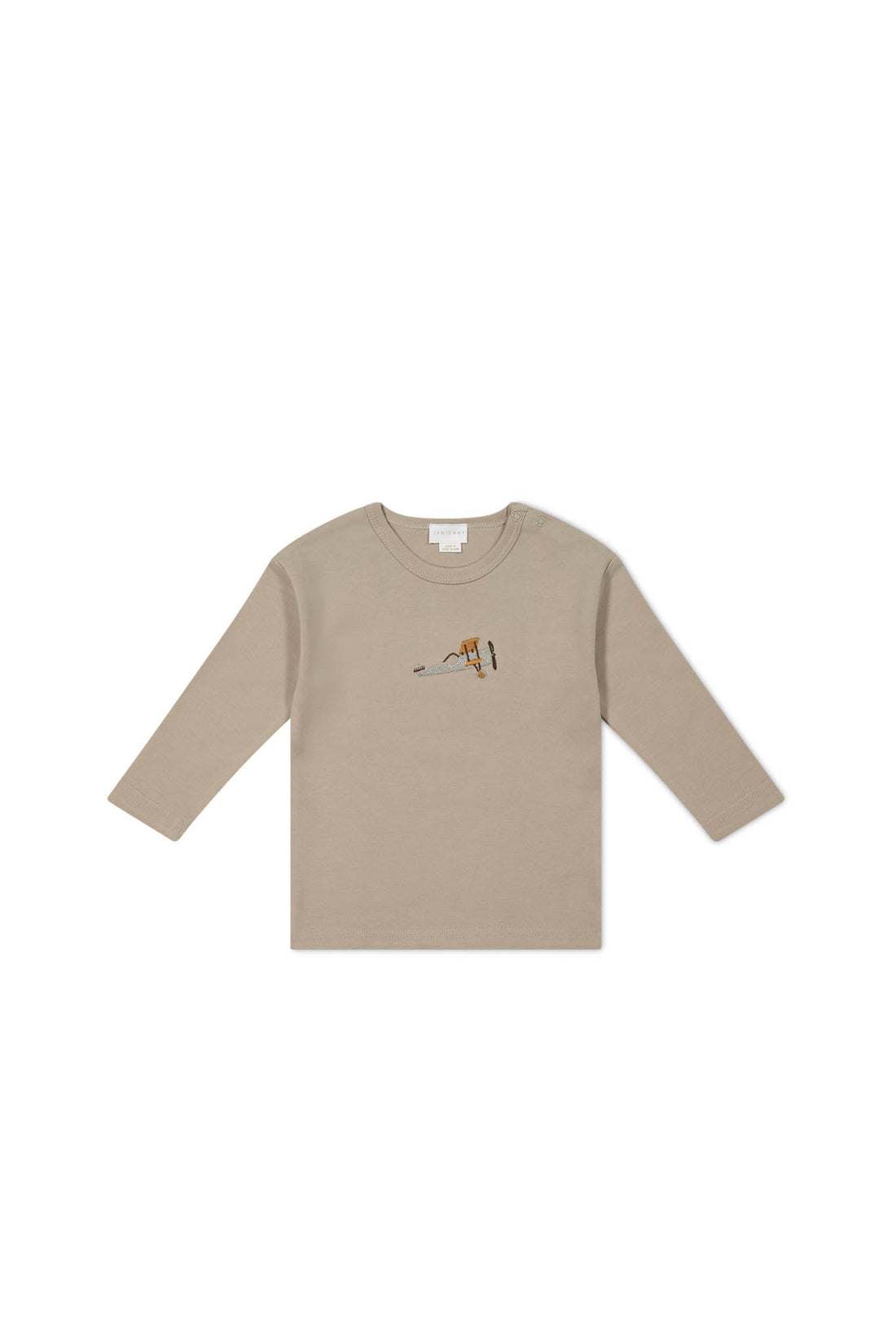 Pima Cotton Arnold Long Sleeve Top - Vintage Taupe Avion Childrens Top from Jamie Kay Australia