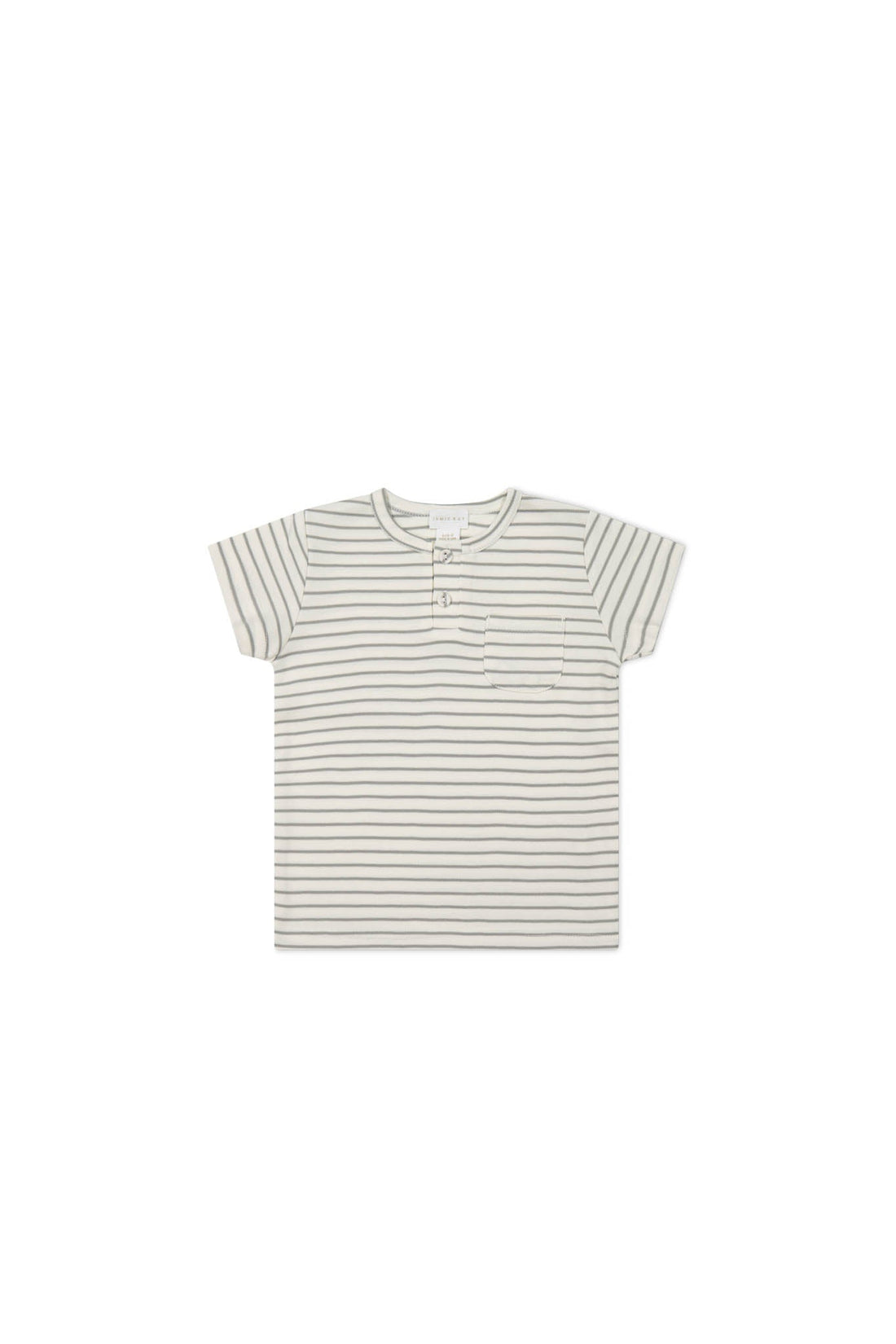 Pima Cotton Jason T-Shirt - Milford Sound/Cloud Stripe Childrens Top from Jamie Kay Australia