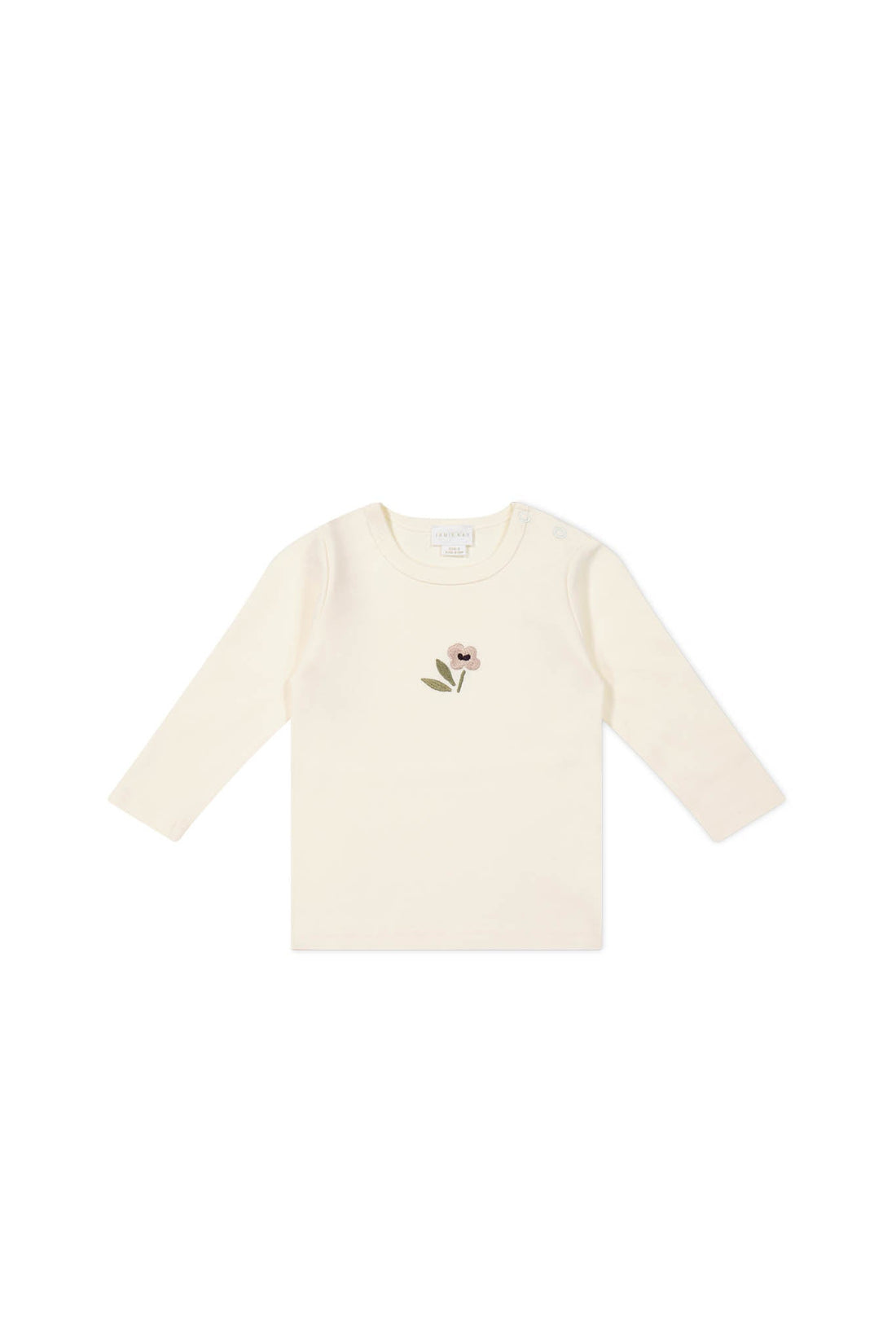 Pima Cotton Long Sleeve Top - Parchment Petite Goldie Childrens Top from Jamie Kay Australia