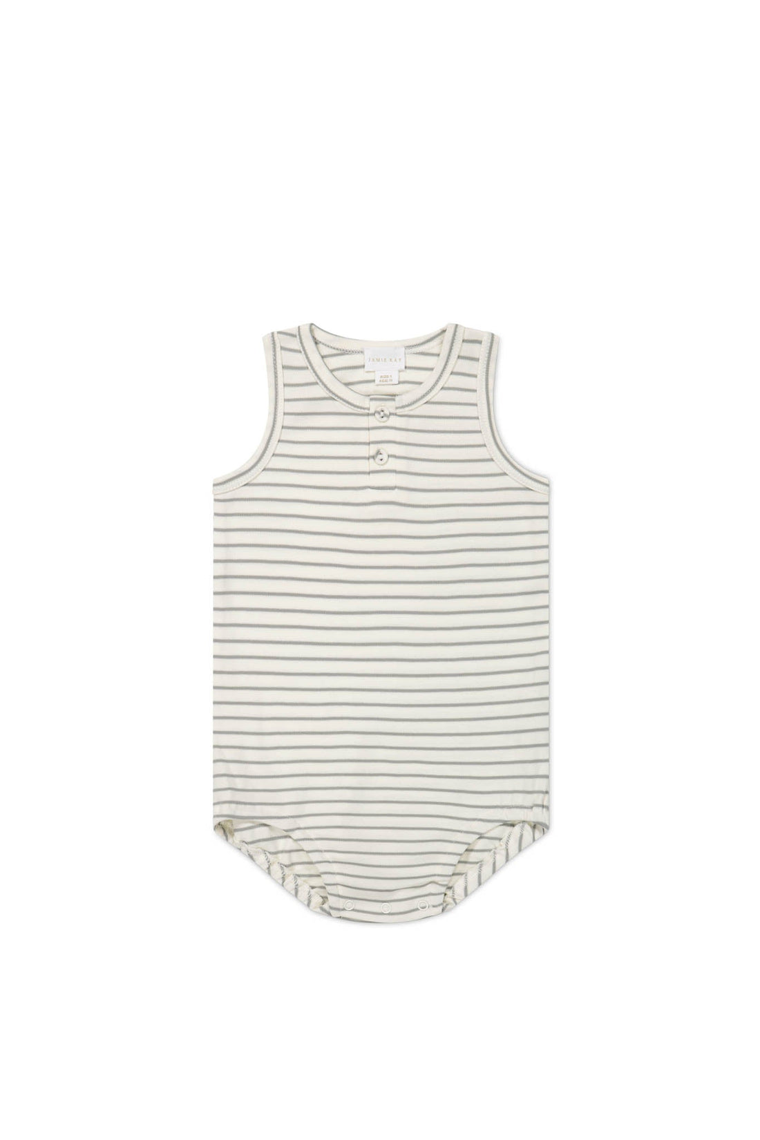 Pima Cotton Noah Playsuit - Milford Sound/Cloud Stripe Childrens Playsuit from Jamie Kay Australia