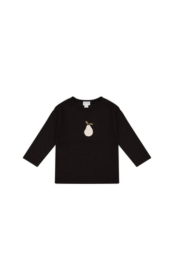 Pima Cotton Arnold Long Sleeve Top - Dark Chocolate Childrens Top from Jamie Kay Australia