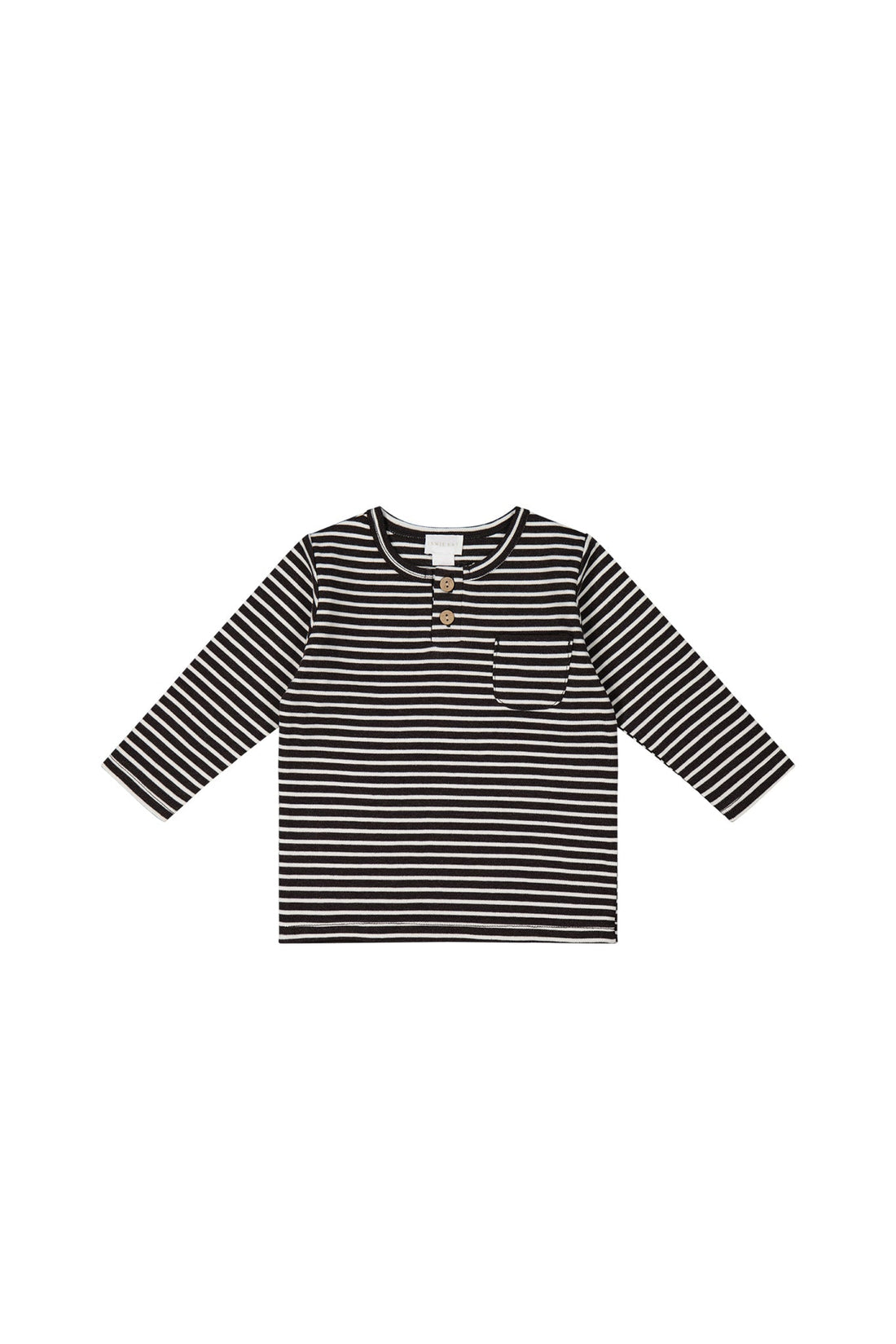 Pima Cotton Diego Top - Jason Stripe Cloud/Dark Chocolate Childrens Top from Jamie Kay Australia