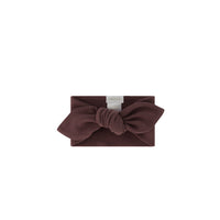 Organic Cotton Fine Rib Headband - Deep Cocoa Childrens Headband from Jamie Kay Australia