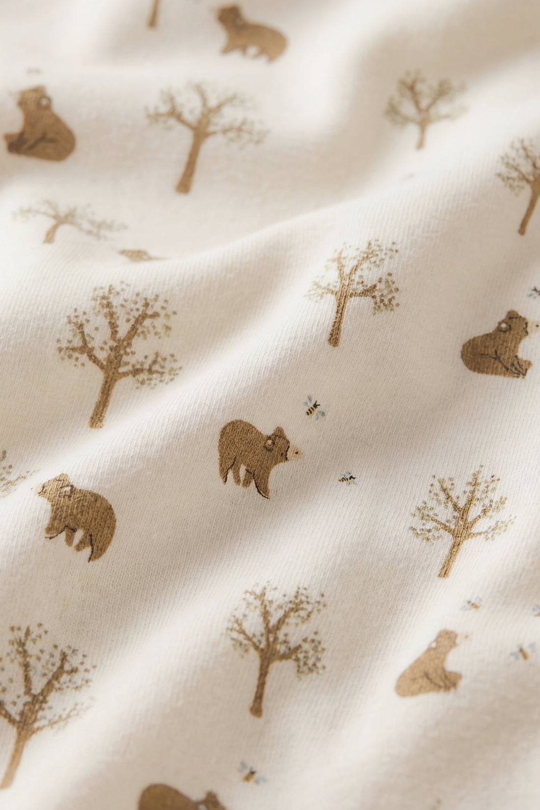 Organic Cotton Ames Wrap Long Sleeve Bodysuit - Honey Bear Cloud Childrens Bodysuit from Jamie Kay Australia