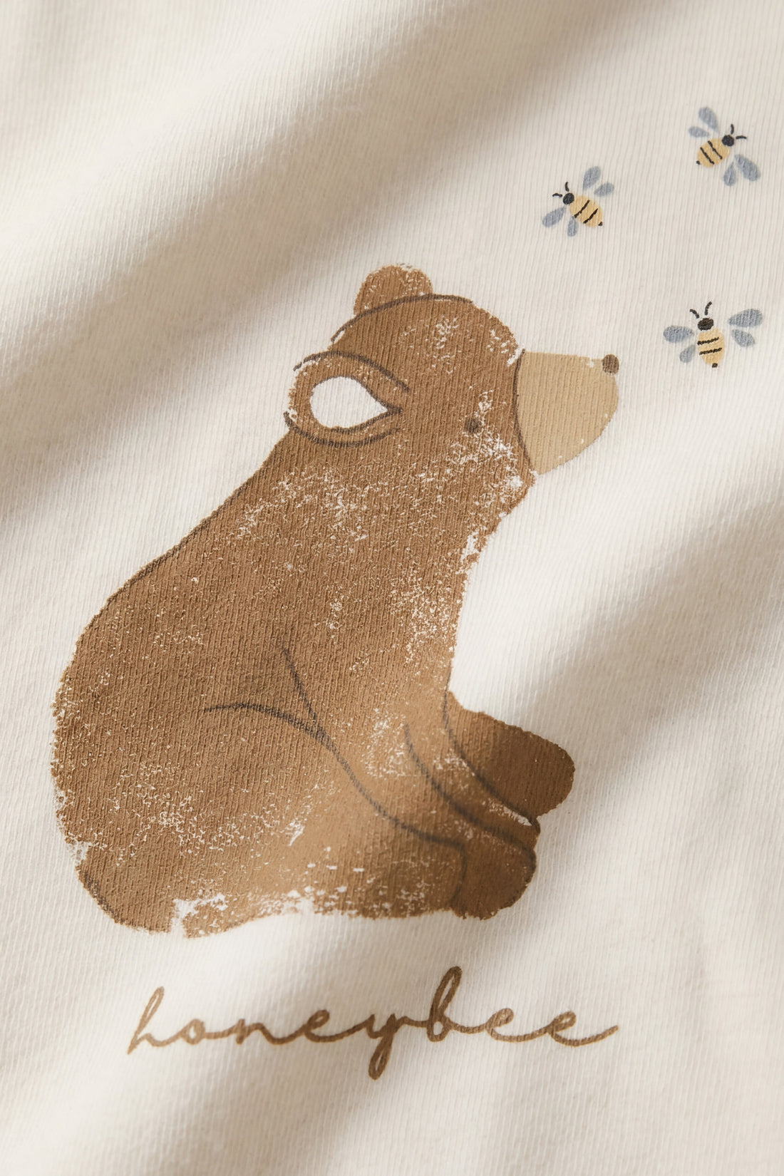 Organic Cotton Marshall Long Sleeve Top - Cloud Honeybee Bear Childrens Top from Jamie Kay Australia