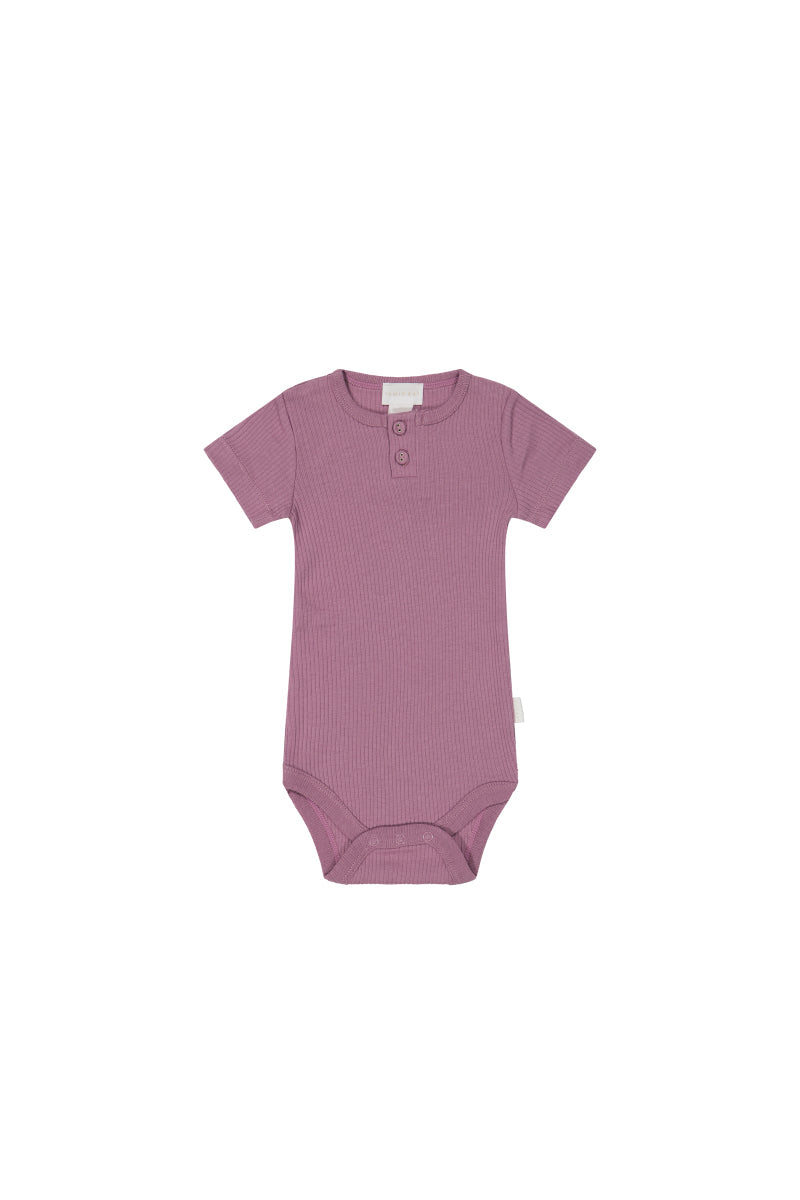 Organic Cotton Modal Darcy Rib Tee Bodysuit - Berry Jam Childrens Bodysuit from Jamie Kay Australia