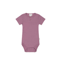 Organic Cotton Modal Darcy Rib Tee Bodysuit - Berry Jam Childrens Bodysuit from Jamie Kay Australia