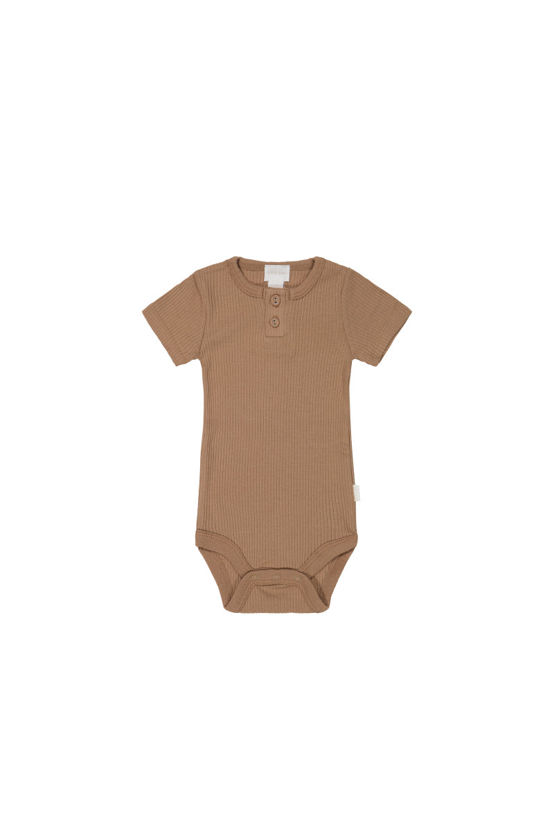 Organic Cotton Modal Darcy Rib Tee Bodysuit - Desert Childrens Bodysuit from Jamie Kay Australia