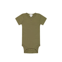 Organic Cotton Modal Darcy Rib Tee Bodysuit - Herb Childrens Bodysuit from Jamie Kay Australia