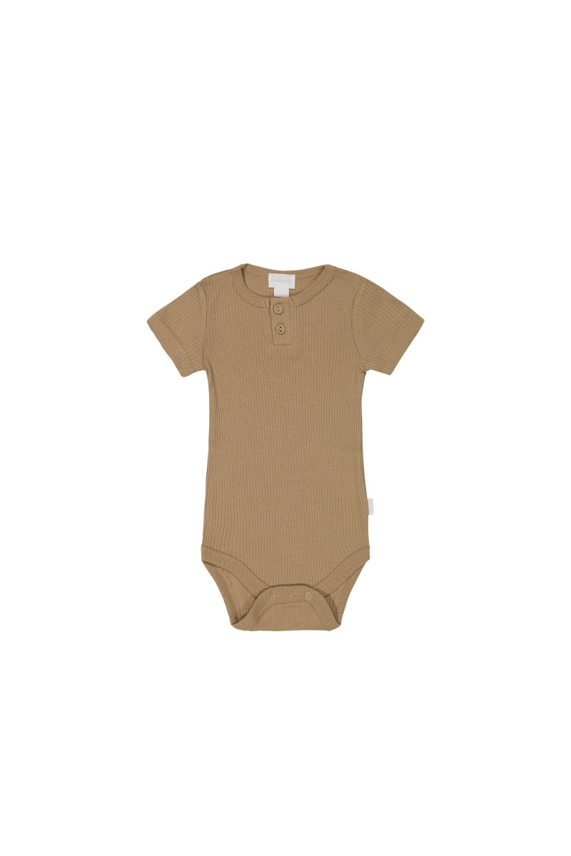 Organic Cotton Modal Darcy Rib Tee Bodysuit - Honeycomb Childrens Bodysuit from Jamie Kay Australia