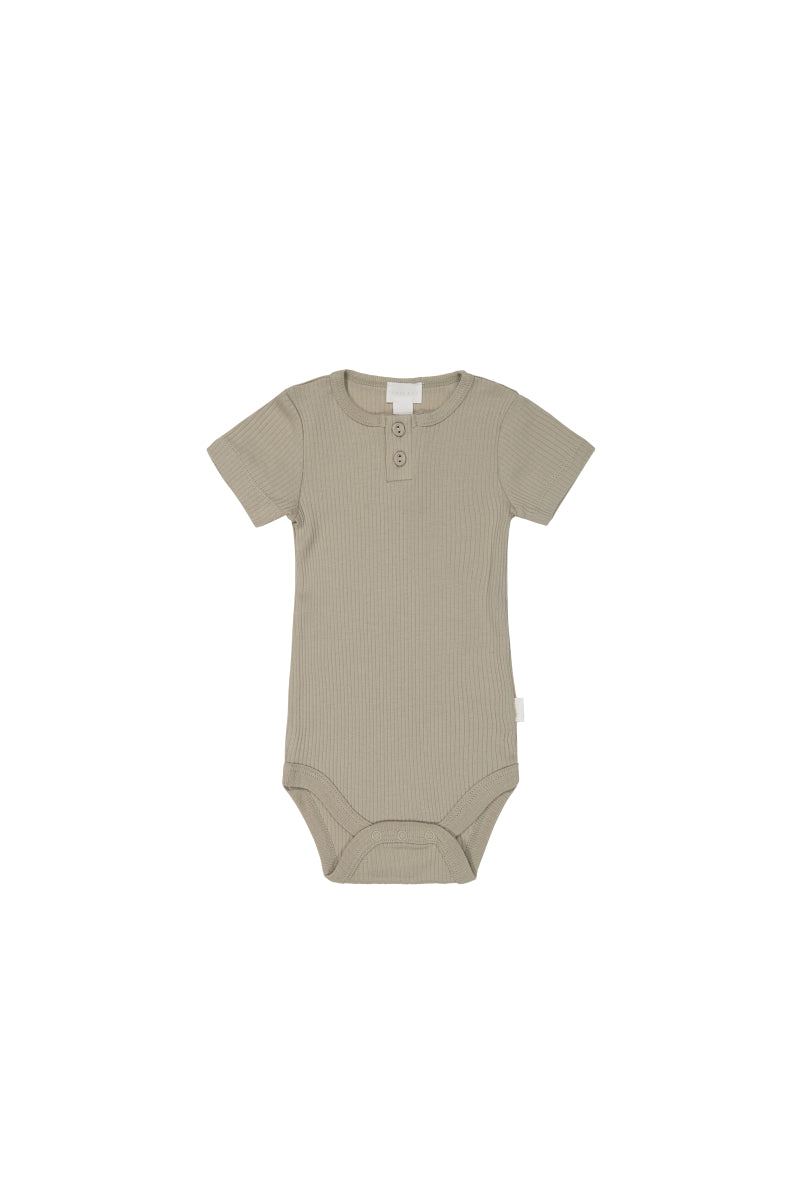 Organic Cotton Modal Darcy Rib Tee Bodysuit - Rye Childrens Bodysuit from Jamie Kay Australia