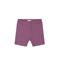 Organic Cotton Modal Elisa Bike Short - Grape Childrens Short from Jamie Kay Australia