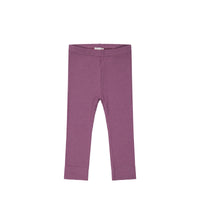 Organic Cotton Modal Everyday Legging - Grape Childrens Legging from Jamie Kay Australia