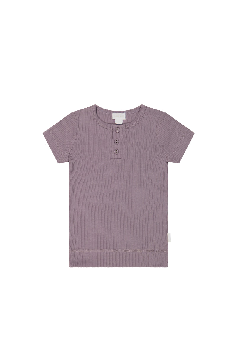 Organic Cotton Modal Henley Tee - Daisy Childrens Top from Jamie Kay Australia