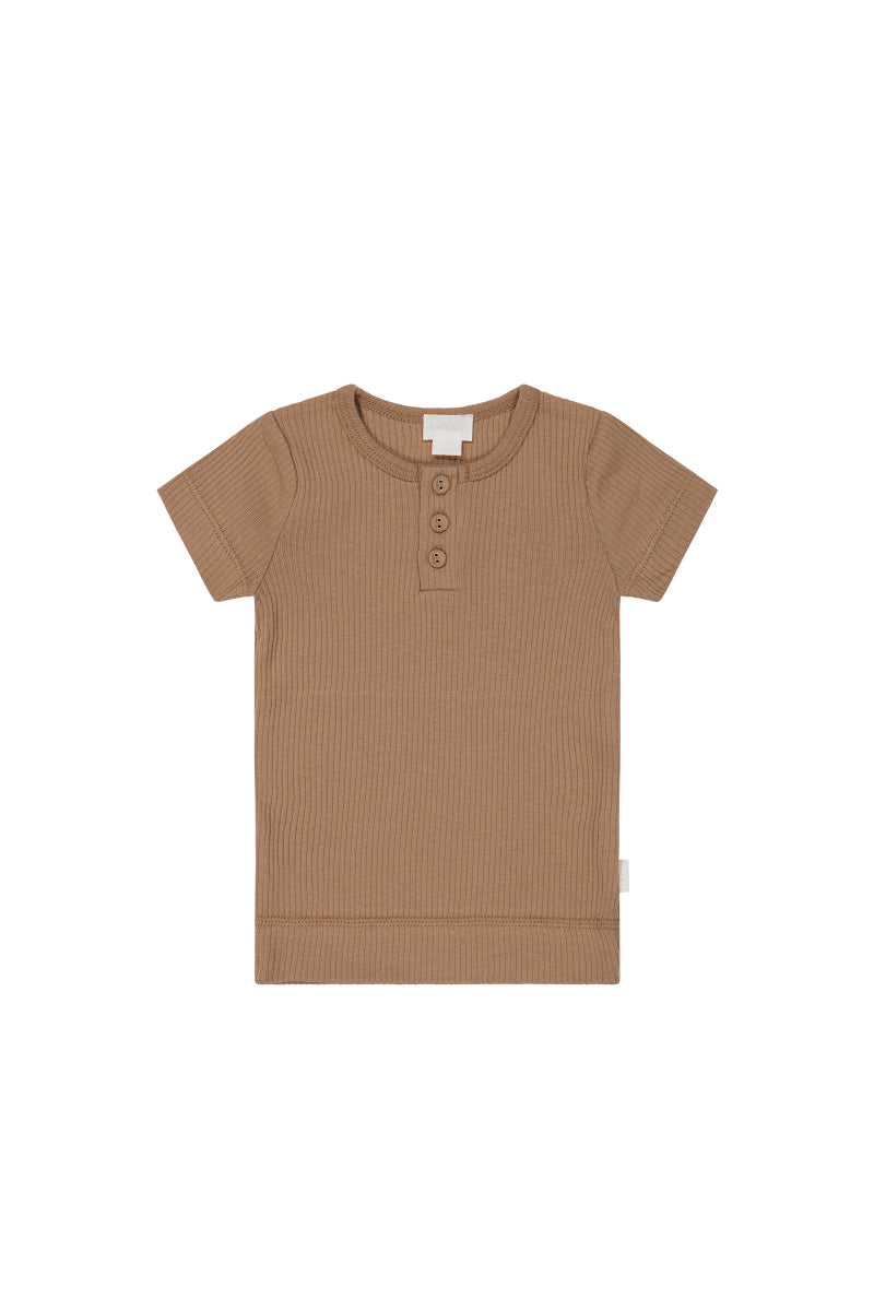 Organic Cotton Modal Henley Tee - Desert Childrens Top from Jamie Kay Australia