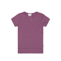 Organic Cotton Modal Henley Tee - Grape Childrens Top from Jamie Kay Australia