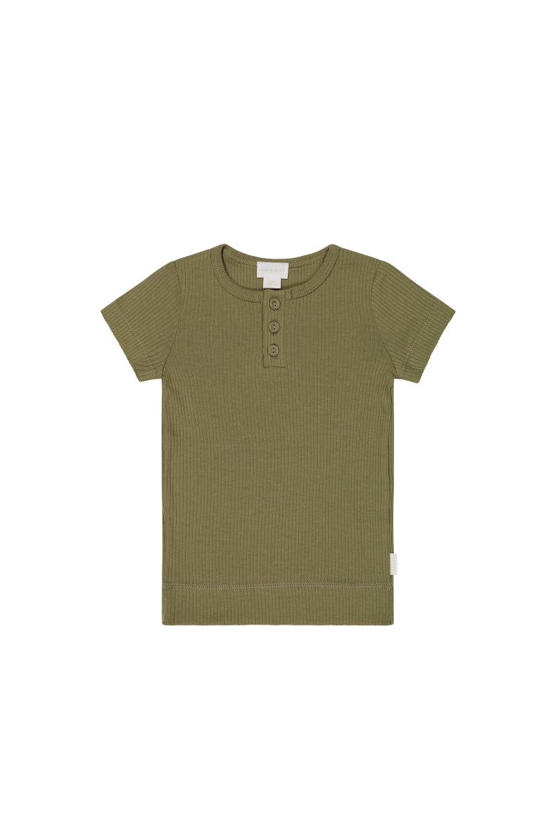 Organic Cotton Modal Henley Tee - Herb Childrens Top from Jamie Kay Australia