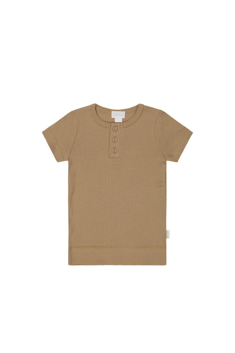 Organic Cotton Modal Henley Tee - Honeycomb Childrens Top from Jamie Kay Australia