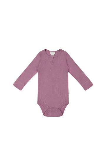 Organic Cotton Modal Long Sleeve Bodysuit - Berry Jam Childrens Bodysuit from Jamie Kay Australia