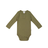 Organic Cotton Modal Long Sleeve Bodysuit - Herb Childrens Bodysuit from Jamie Kay Australia