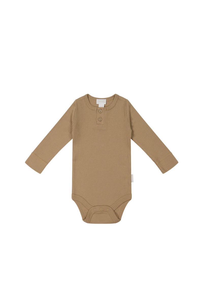 Organic Cotton Modal Long Sleeve Bodysuit - Honeycomb Childrens Bodysuit from Jamie Kay Australia