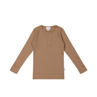 Organic Cotton Modal Long Sleeve Henley - Desert Childrens Top from Jamie Kay Australia