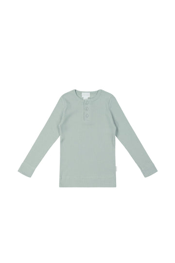 Organic Cotton Modal Long Sleeve Henley - Mineral Childrens Top from Jamie Kay Australia