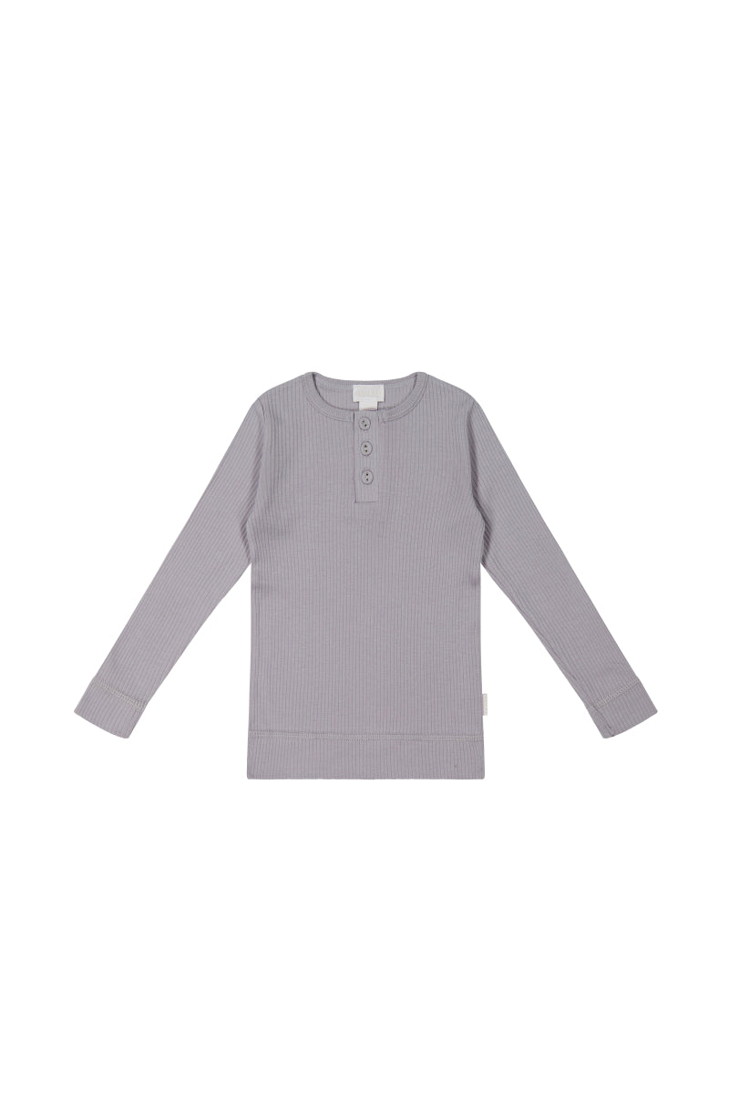 Organic Cotton Modal Long Sleeve Henley - Moon Childrens Top from Jamie Kay Australia