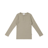 Organic Cotton Modal Long Sleeve Henley - Rye Childrens Top from Jamie Kay Australia