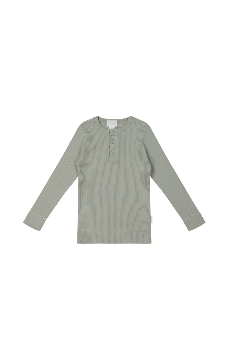 Organic Cotton Modal Long Sleeve Henley - Willow Childrens Top from Jamie Kay Australia