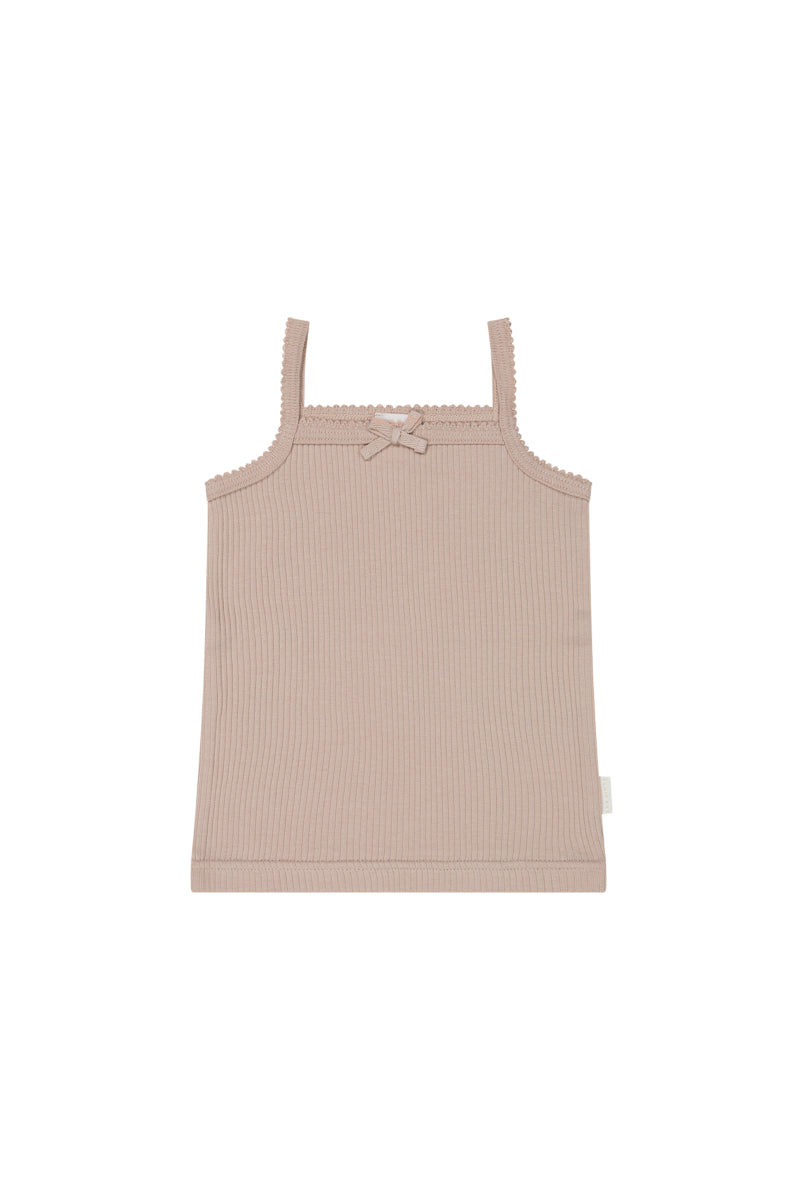 Organic Cotton Modal Singlet - Dusky Rose Childrens Singlet from Jamie Kay Australia