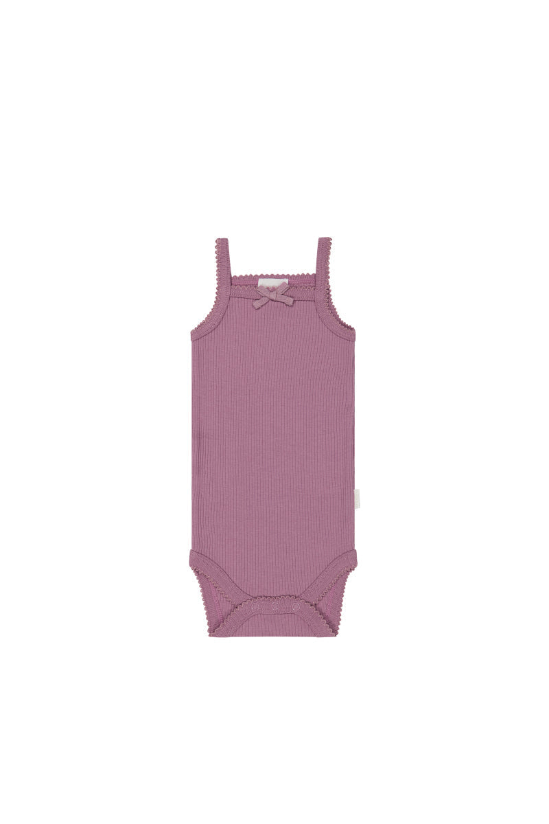 Organic Cotton Modal Singlet Bodysuit - Berry Jam Childrens Bodysuit from Jamie Kay Australia