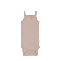 Organic Cotton Modal Singlet Bodysuit - Dusky Rose Childrens Bodysuit from Jamie Kay Australia