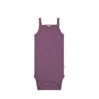 Organic Cotton Modal Singlet Bodysuit - Elderberry Childrens Bodysuit from Jamie Kay Australia