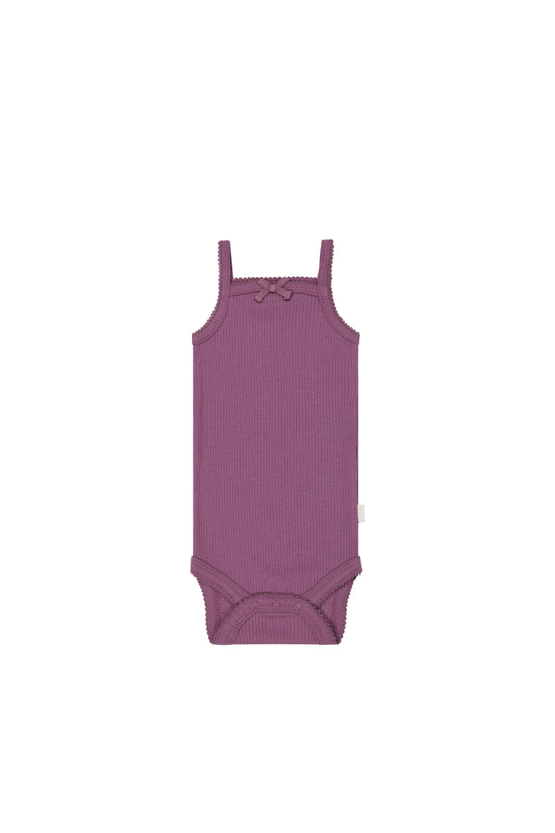 Organic Cotton Modal Singlet Bodysuit - Grape Childrens Bodysuit from Jamie Kay Australia