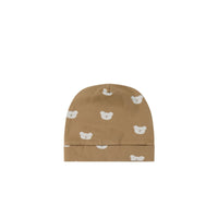 Organic Cotton Reese Beanie - Bears Caramel Cream Childrens Hat from Jamie Kay Australia