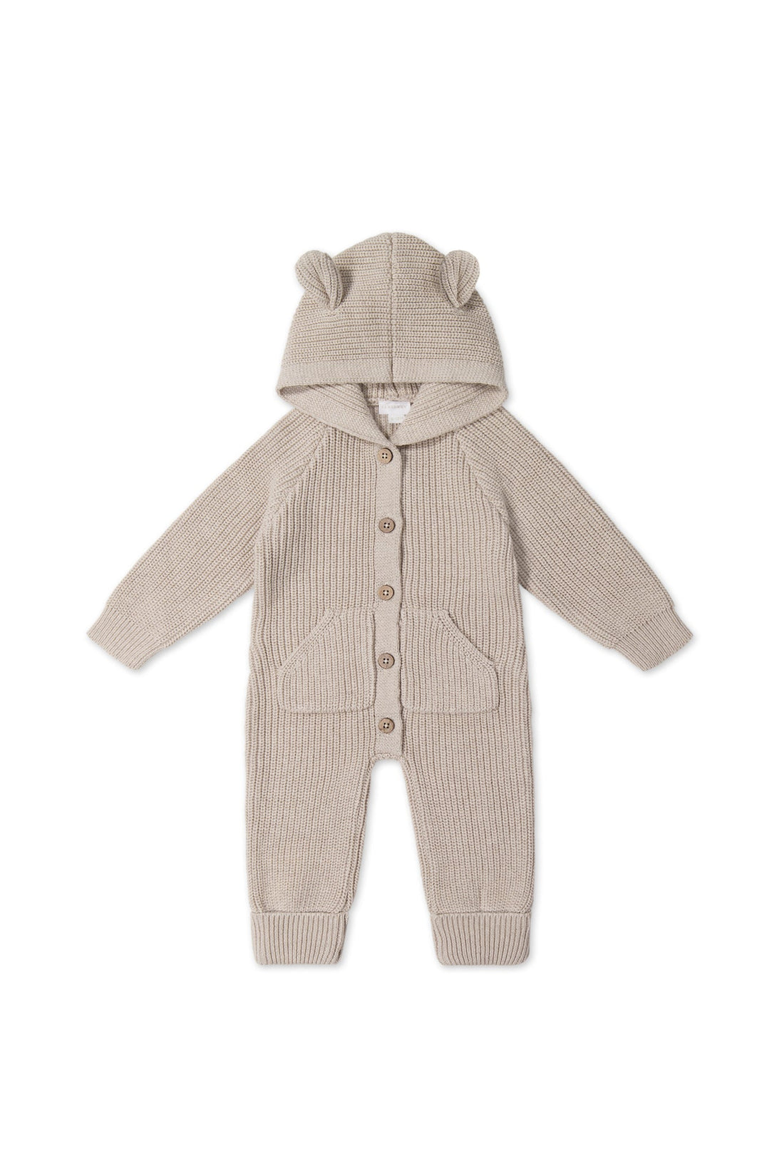 Bear Knit Onepiece - Sand Marle Fleck Childrens Onepiece from Jamie Kay Australia