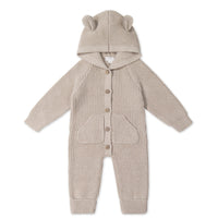 Bear Knit Onepiece - Sand Marle Fleck Childrens Onepiece from Jamie Kay Australia