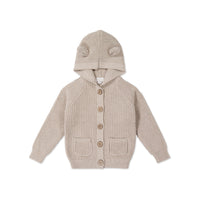 Humphrey Knitted Cardigan - Sand Marle Fleck Childrens Cardigan from Jamie Kay Australia