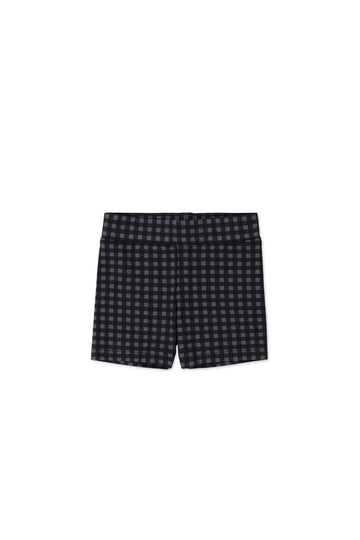 Organic Cotton Everyday Bike Short - Gingham Night Childrens Short from Jamie Kay Australia