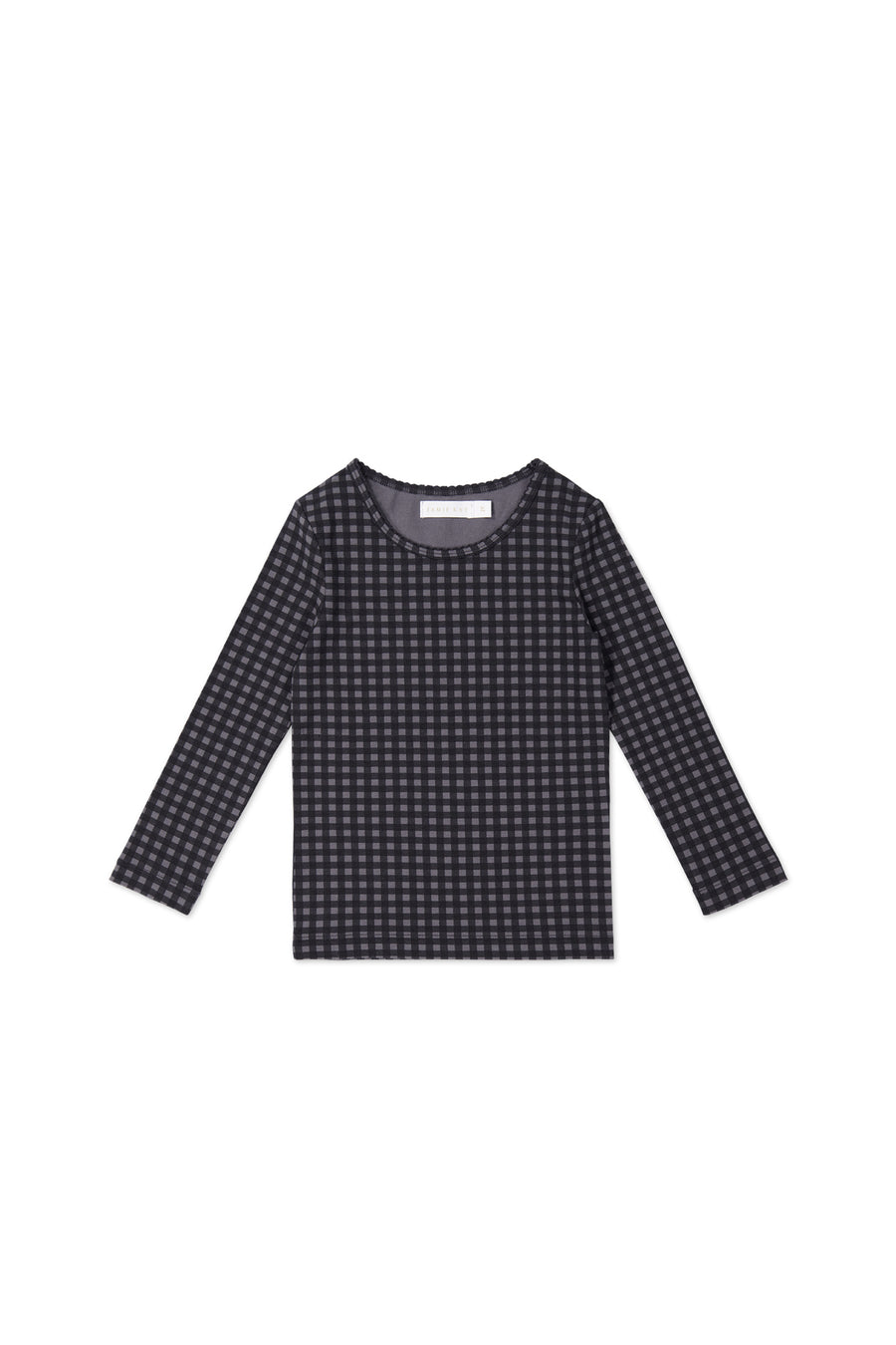 Organic Cotton Long Sleeve Top - Gingham Night Childrens Top from Jamie Kay Australia