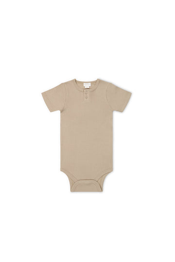 Organic Cotton Modal Darcy Rib Tee Bodysuit - Fawn Childrens Bodysuit from Jamie Kay Australia