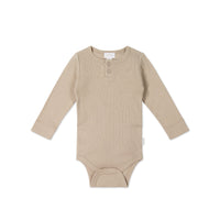 Organic Cotton Modal Long Sleeve Bodysuit - Fawn Childrens Bodysuit from Jamie Kay Australia