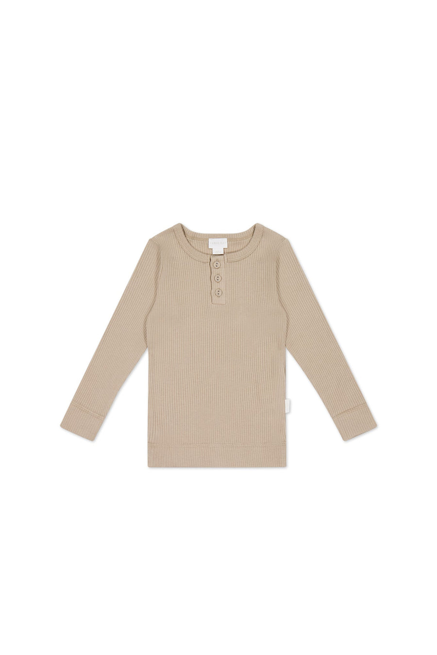 Organic Cotton Modal Long Sleeve Henley - Fawn Childrens Top from Jamie Kay Australia