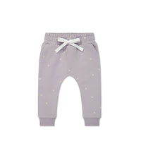 Organic Cotton Morgan Track Pant - Annie Ditzy Violet Ice Childrens Pant from Jamie Kay Australia