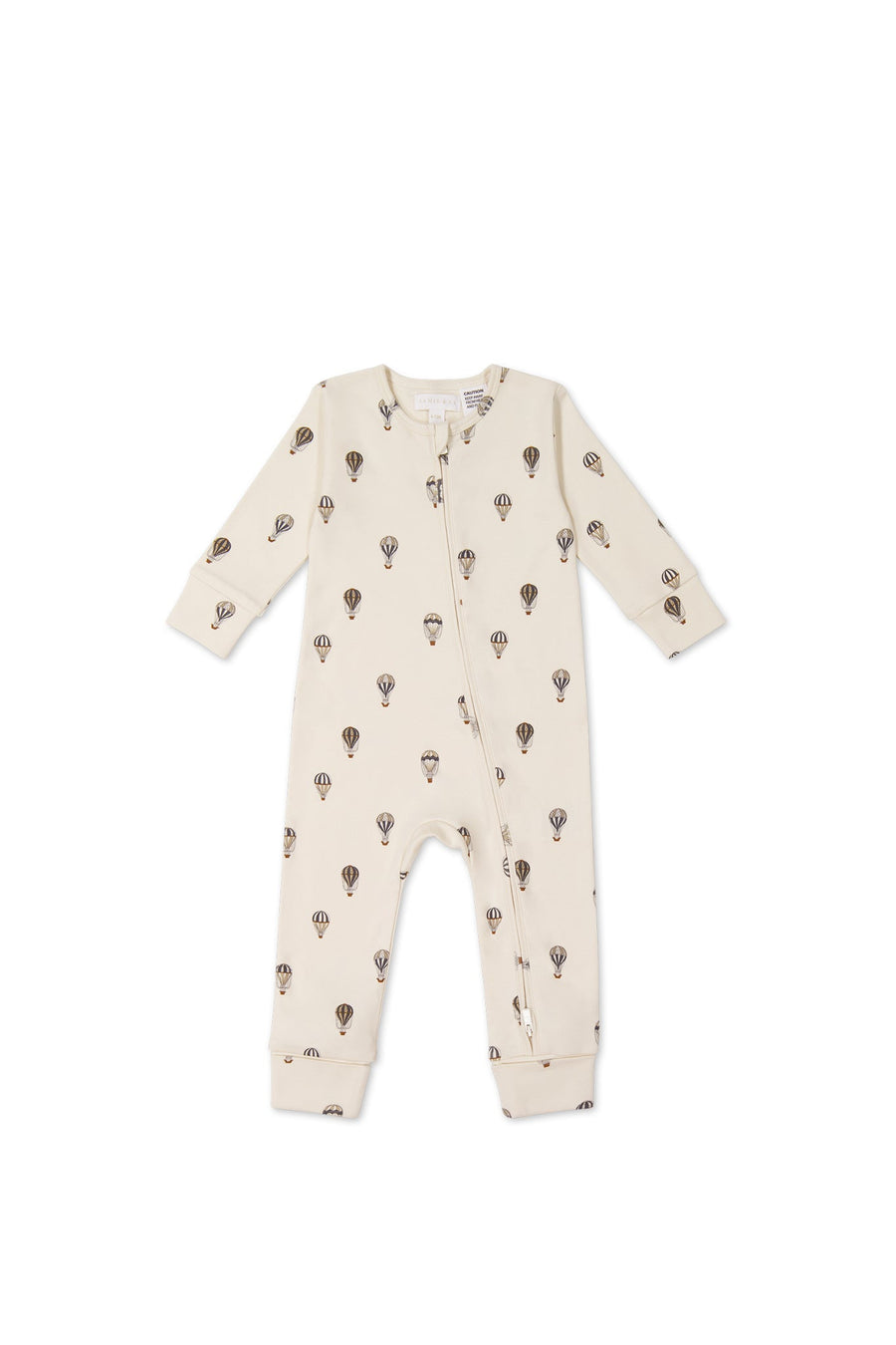 Organic Cotton Reese Zip Onepiece - Montgolfiere Cloud Childrens Onepiece from Jamie Kay Australia