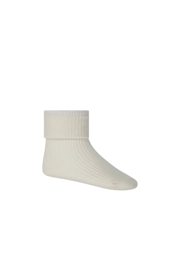 Classic Rib Sock - Cloud Childrens Socks from Jamie Kay Australia