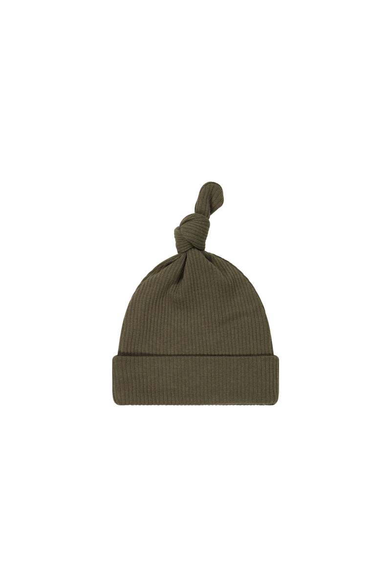 Organic Cotton Modal Marley Beanie - Khaki Childrens Hat from Jamie Kay Australia