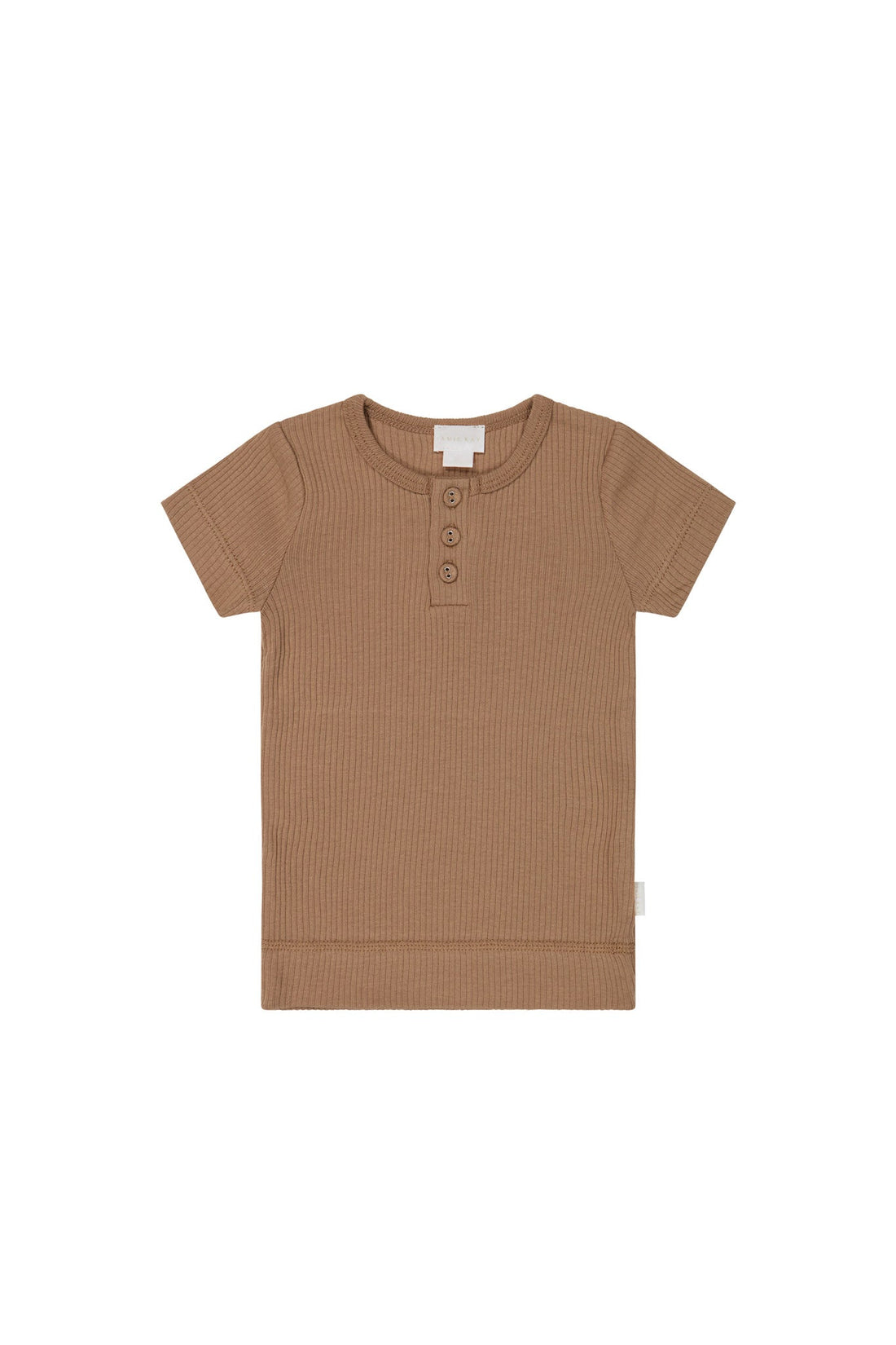 Organic Cotton Modal Henley Tee - Cavern Clay Childrens Top from Jamie Kay Australia